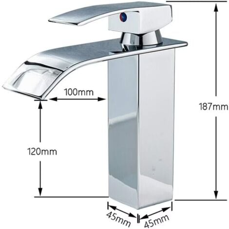 Rubinetto Bagno Cascata, Miscelatore Lavabo Bagno,Rubinetto Miscelatore Cascata da Lavandino Bagno con Valvola in Ceramica