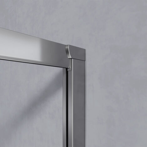 GRAND VERRE Cabine de douche avec ouverture coulissante accès de face profilés chromés 120x90