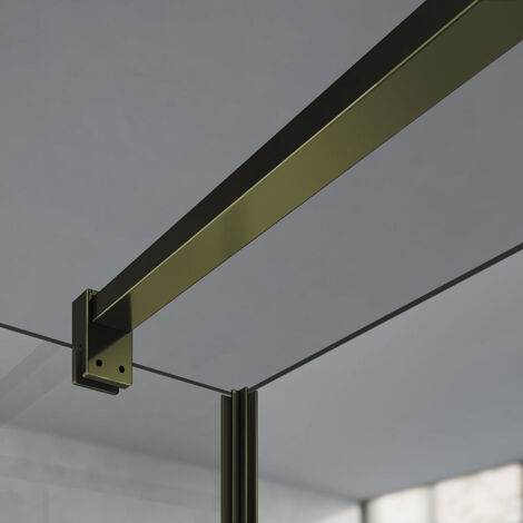 GRAND VERRE Barre de maintien en aluminium anodisé bronze pour verre 6-8mm 140cm