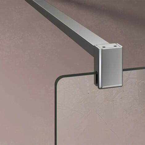 Grand Verre – Barre de maintien aluminium anodisé chromé 140 cm – Compatible verre 6-8mm – Visserie inox incluse – Installation rapide