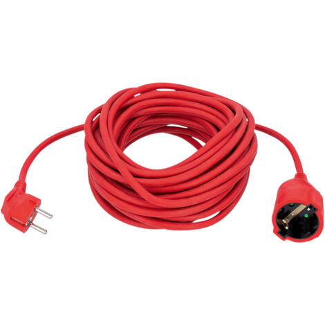 Verlängerungskabel 5 m IP20 Rot Stromkabel H05VV-F 3G1,5