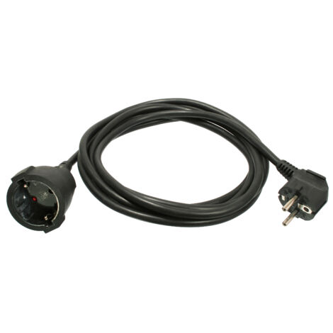 Verlängerungskabel 25 m schwarz IP20 Stromkabel H05VV-F 3G1,5