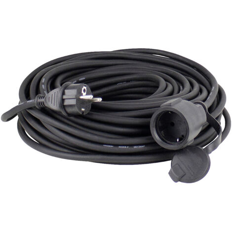 Verlängerungskabel 15 m Außenbereich IP44 Schwarz H05RR-F 3G1,5