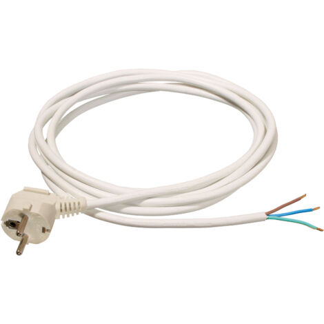 Anschlussleitung Schukostecker 10 m weiß H05VV-F 3G1,0 IP20