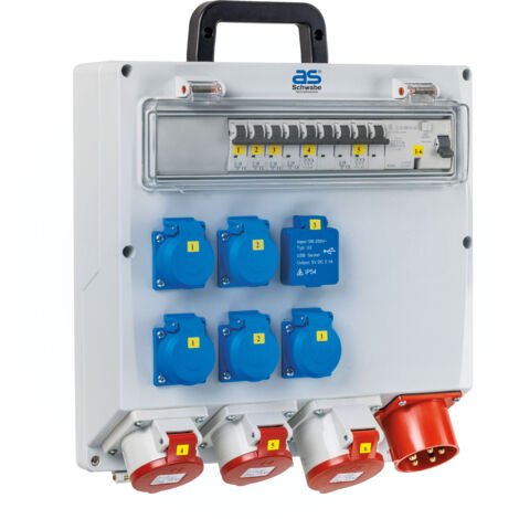FIXO 6 CEE Wandverteiler mit Anbaustecker 400V/32A/max. 22kW IP44