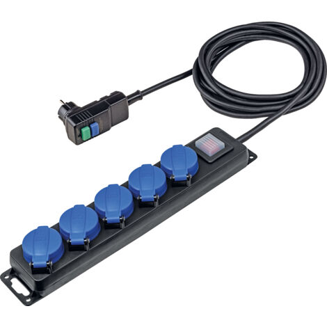 5-fach Verteilersteckdose PRCD Stecker 4,5m H07RN-F 3G1,5 IP44