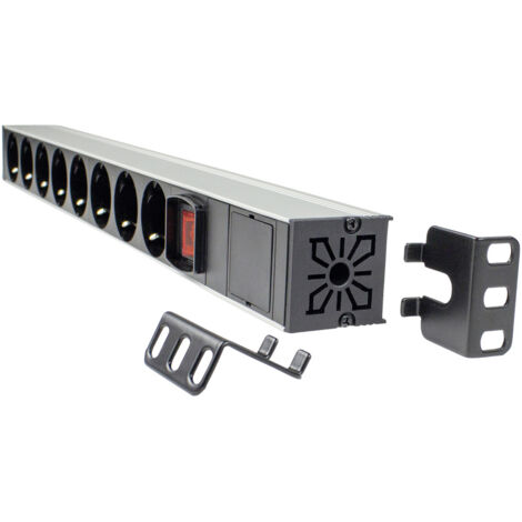 7-fach Winkel Steckdosenleiste 230V für 19" Netzwerkschrank IP20 (1/5)
