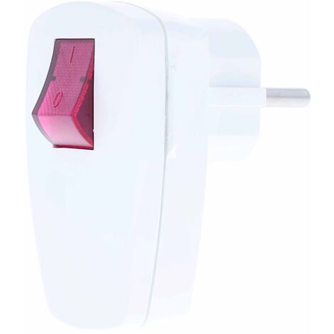 Winkelstecker + Schalter weiß für Leitungen bis max. 1,5mm² IP20 (1/2)