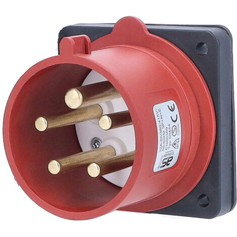 CEE Anbaustecker aus Polyamid 5-polig 400V 32A 6h IP44 (1/2)