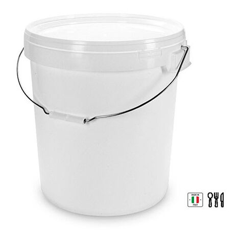 Secchiello in plastica da 24 Kg . per Miele con manico e coperchio (1/2)