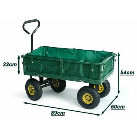 Handwagen Bollerwagen mit Plane Transportkarre Gartenwagen grün Handkarre 500 kg 