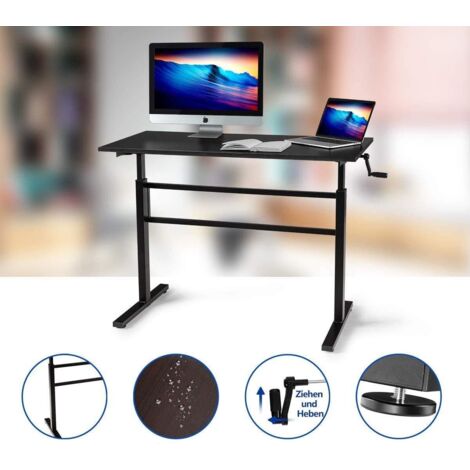Bc-elec - BS400002 Höhenverstellbarer Schreibtisch (76-114cm) mit 120x60cm Platte, ergonomischer Schreibtisch, manuelles