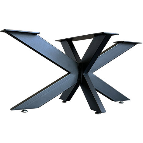 Bc-elec - 407005-B TISCHGESTELL  Kreuzgestell SPIDER aus schwarzem Stahl 98x58x43 Tischkufen Möbelgestell Tischbeine