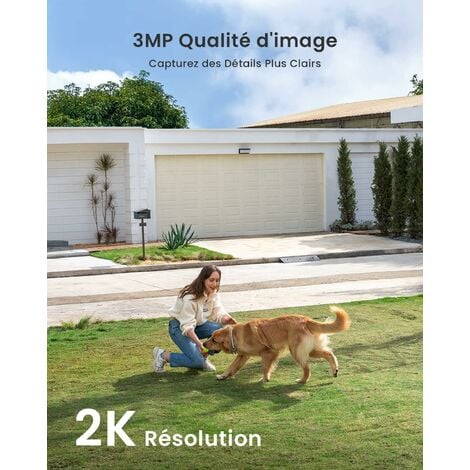 ieGeek 2PCS 2K Caméra Surveillance WiFi Exterieure sans Fil Batterie Vision Nocturne Couleur AI & PIR Détection Mouvement
