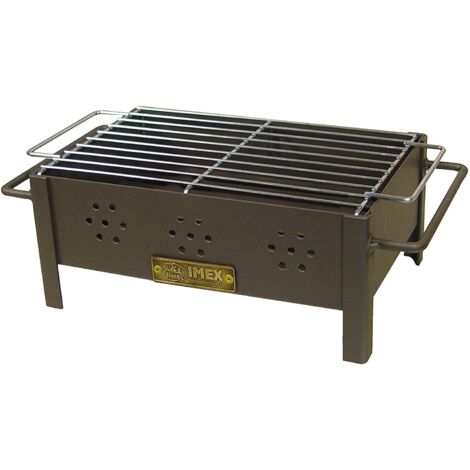 Barbacoa Carbon Rectangular Sobremesa Parrilla Cincada 31 X 21 X 14 Cm