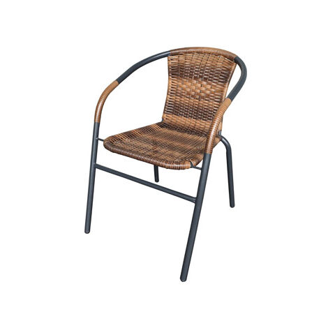 Silla Acero Ratan Sintetico Marron Atigrado Non