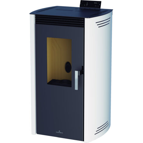 BRONPI - Estufa de Pellet Color Marfil Modelo NOA-MF de 12 kW