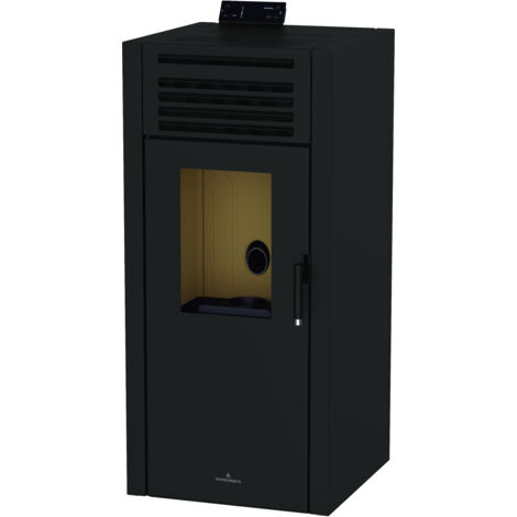BRONPI - Estufa de Pellet Color Negro Modelo ADEL-NE de 13 kW