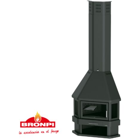 BRICOSOL CHIMENA DE LEÑA METÁLICA DE RINCÓN BRONPI MODELO LORCA-R