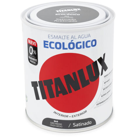 Titanlux Ecológico Esmalte al agua mulisuperficie Satinado Gris Medio 750 ml