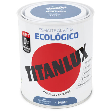 -CAHERSA- PINTURA TITAN ECOLOGICO MATE GRIS MAR 750ML TITAN