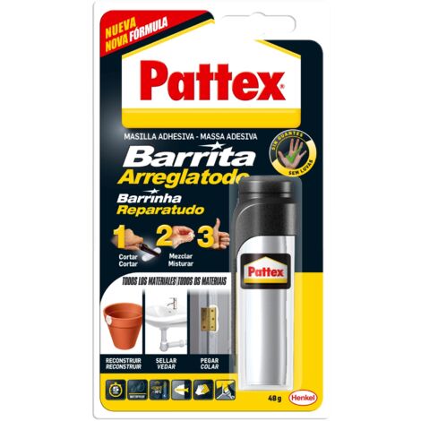 Masilla Adhesiva Bi-Componente Barrita Semi-Sólida 48g Blanco Pattex
