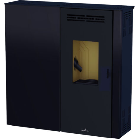 BRONPI - Estufa de Pellet Extraplana Color Negro Modelo LUPE-NB de 9 kW
