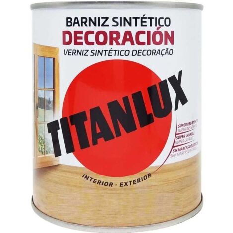 BARNIZ SINTÉTICO DECORACIÓN SATINADO INCOLORO 0,750L TITANLUX M11100034