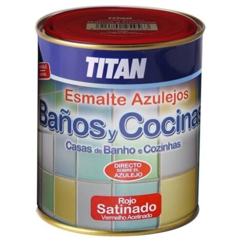 -CAHERSA- PINTURA ESMALTE BAÑOS Y COCINAS ROJO SATINADO 750 ML TITAN