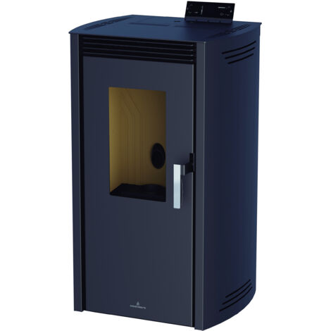 BRONPI - Estufa de Pellet Color Negro Modelo NOA-NE de 12 kW