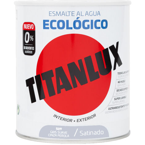 Titanlux Ecológico Esmalte al agua mulisuperficie Satinado Gris Perla 750 ml