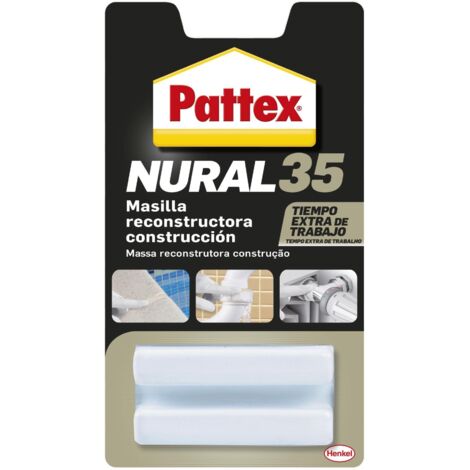 Pattex 14010130 Nural 35, masilla reconstructora de metales, color blanco, 50gr