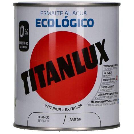 ESMALTE ECOLÓGICO AL AGUA MATE BLANCO 750ml TITANLUX 02T056634