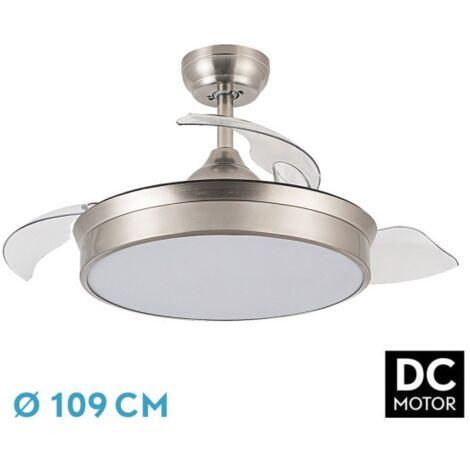 -CAHERSA- Ventilador de Techo  DC CALA NIQUEL 72W 7200LM 3 ASP.DESP.109D