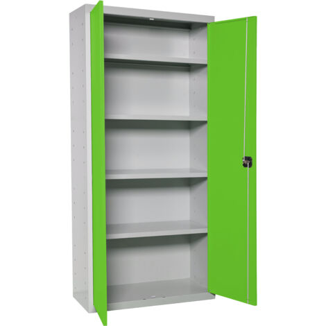 Armario metálico SIMONLOCKER de 4 estantes (180x60x40cm) GRIS Y VERDE