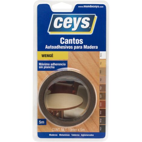 Ceys Canto autoadhesivo para madera Wengé fácil aplicación resistente al agua 19mm X 5Mt