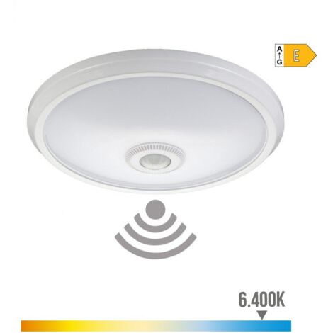 Lámpara Plafón Led EDM 16W Superficie Sensor Luz de Emergencia 96 LEDS 6400 K