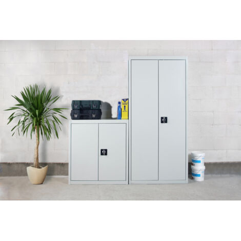 Armario metálico SIMONLOCKER de 4 estantes (180x60x40cm) GRIS Y ROSA