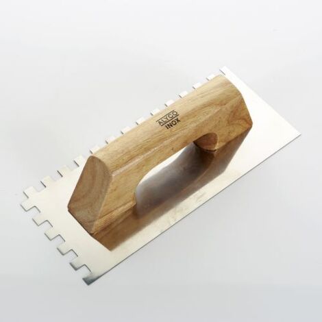 Llana Dentada ALYCO Acero Inoxidable 280X120 mm Diente 66 Mango de Madera
