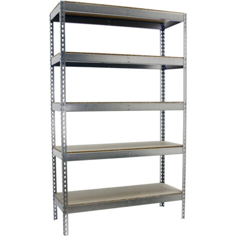 Estantería metálica sin tornillos SIMONRACK de 5 estantes (200x150x45cm) GALVA Y MADERA