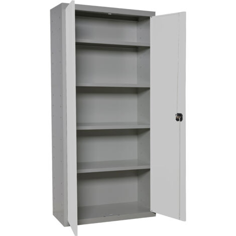 Armario metálico SIMONLOCKER de 4 estantes (180x80x40cm) GRIS Y BLANCO
