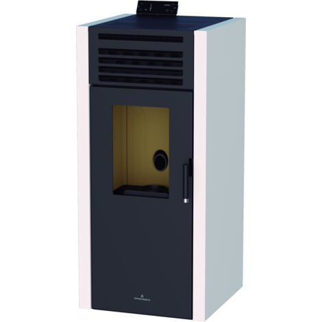 BRONPI - Estufa de Pellet Color Marfil Modelo ADEL-MF de 15 kW
