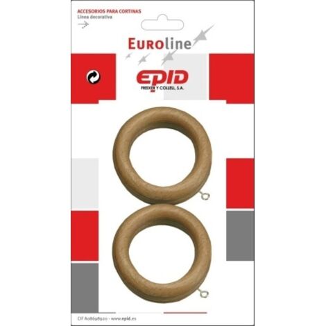 Anilla Cortina 29Mm Hogar Madera Natural Epid 6 Pz