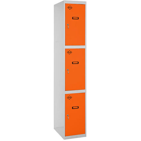 Casillero metálico SIMONLOCKER (180x40x50cm) GRIS Y NARANJA