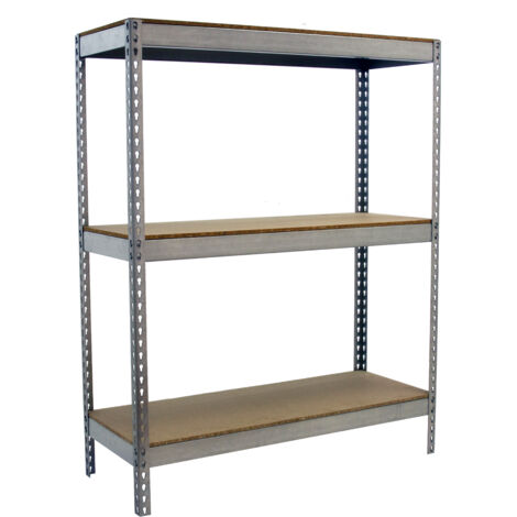 Estantería metálica sin tornillos SIMONRACK de 3 estantes (150x150x75cm) GALVA Y MADERA (1/5)