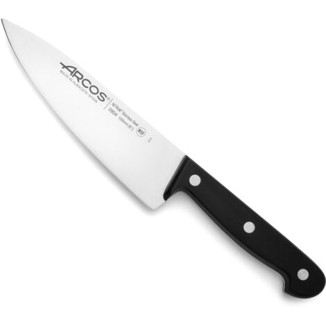 Cuchillo de cocinero Arcos Universal 280404 de Acero Nitrum, con Mango de Polioximetileno y hoja de 15.5 cm en estuche