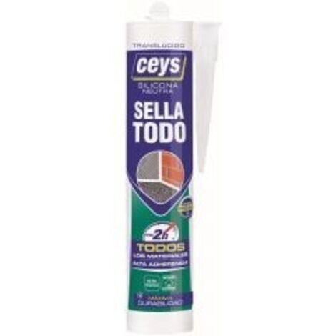 CEYS SILICONA SELLATODO NEUTRA TRANSPARENTE CARTUCHO 280 ML.