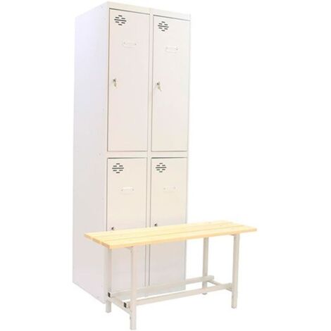 Armario Taquilla SIMONLOCKER diy Tandem 2/4 300 (ini+addi+bench) gris