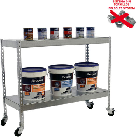 Estantería metálica sin tornillos SIMONRACK de 2 estantes (97,5x150x60cm) GALVANIZADO (1/5)