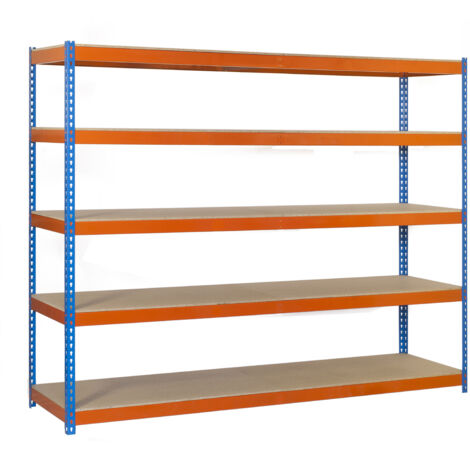 Estantería metálica sin tornillos SIMONRACK de 5 estantes (200x120x45cm) GALVA Y MADERA